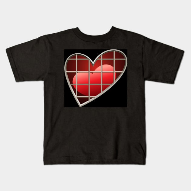 heart in jail Kids T-Shirt by devaleta